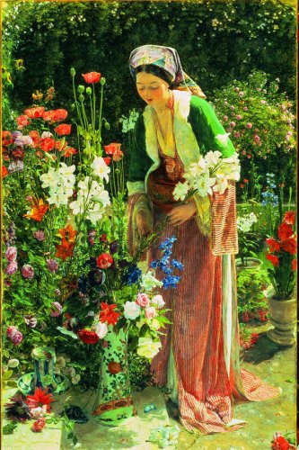 John Frederick Lewis (1805 – 1876);Im Garten des Beis, 1865; Öl auf Holz, 106,5 x 68,5 cm © Harris Museum and Art Gallery Preston