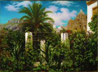 Ausstellungs-Einleitung:  "Gärten sind Natur im Kleinen. Ohne menschliche Arbeit kann es sie nicht geben. Wenn Maler sich aber diesem Thema nähern, dann sind sie nicht in erster Linie an dem Ergebnis dieser Arbeit interessiert, das ein genaues topographis